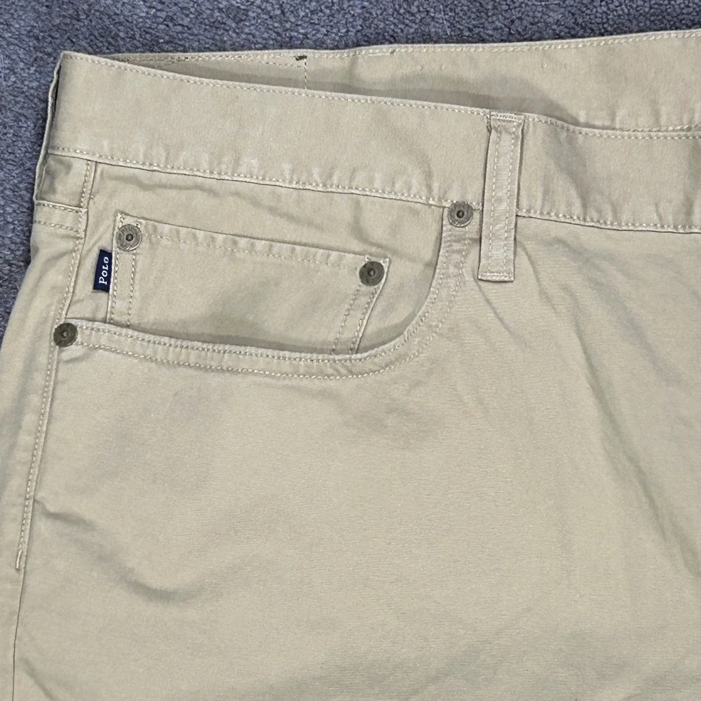 Polo Ralph Lauren Mens 40x32 Tan Khaki Five Pocket Straight‎ Leg Chino Pants
